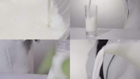 倒鲜奶纯牛奶粉健康家庭乳白醇香 4k高速高清在线视频素材下载