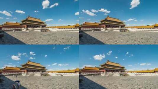 北京故宫古建蓝天白云4K延时高清在线视频素材下载