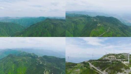 台州临海市括苍山风景区风车发电高清在线视频素材下载