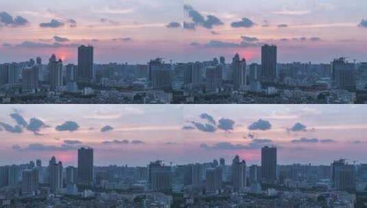 广州城市建筑落日夕阳晚霞风光延时摄影高清在线视频素材下载