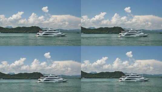 杭州千岛湖上的美丽景色高清在线视频素材下载