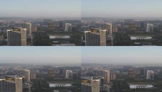 清晨的广州天河航拍高清在线视频素材下载