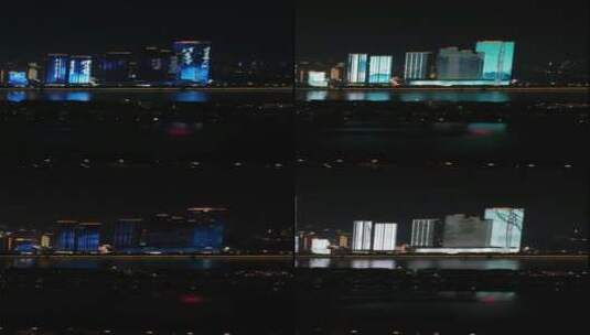 城市航拍湖南长沙夜景移动延时高清在线视频素材下载