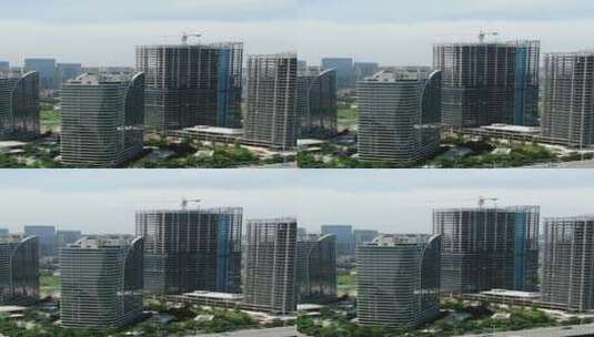 城市航拍湖南长沙在建商务大厦竖屏高清在线视频素材下载