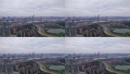 美丽长沙湘江风光城市地标航拍xd高清在线视频素材下载