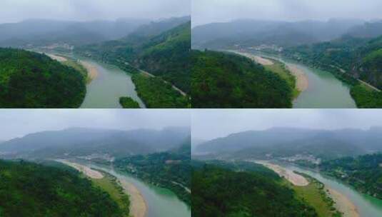 蜿蜒而宁静的河流高清在线视频素材下载