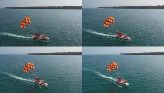 广西涠洲岛水上滑翔伞高清在线视频素材下载