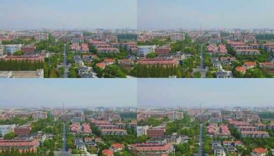 上海松江车墩镇小区影视基地周边4K航拍高清在线视频素材下载