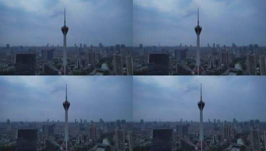天府熊猫塔城市高楼大横移高清在线视频素材下载