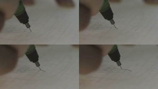 用手在纸上写东西的特写超微距镜头高清在线视频素材下载