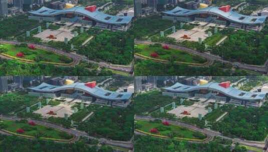 俯瞰深圳市民中心延时视频高清在线视频素材下载