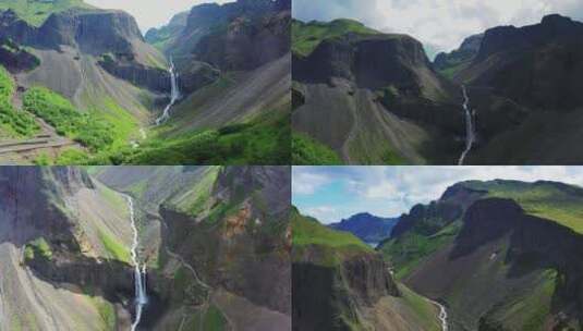 视频长白山天池航拍自然景色高清在线视频素材下载
