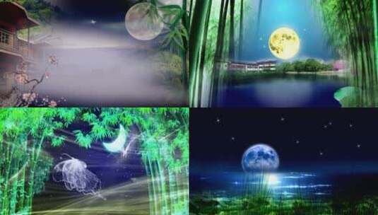 月光下的凤尾竹葫芦丝孔雀舞傣族舞LED视频高清在线视频素材下载