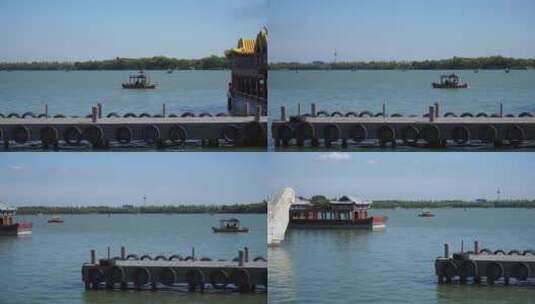 码头停船游船游客景区渡轮高清在线视频素材下载