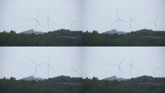 山坡上风力发电站高清在线视频素材下载