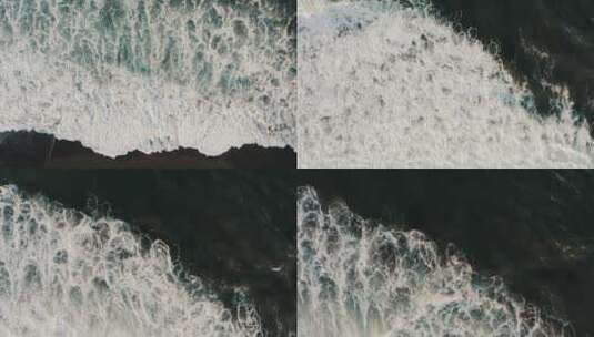 航拍俯视海边浪花高清在线视频素材下载