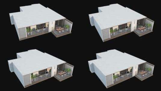科技感洋房建筑模型动画展示高清在线视频素材下载