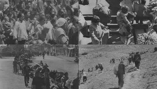 闯关东、3-40年代逃难的人群高清在线视频素材下载