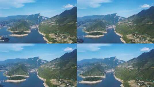 美丽的三峡夔门航拍视频高清在线视频素材下载