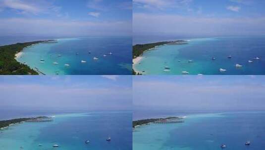 蓝色大海和沙滩背景高清在线视频素材下载