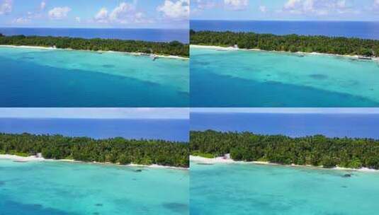 沙滩背景下海洋岛屿海滩的空中性质高清在线视频素材下载