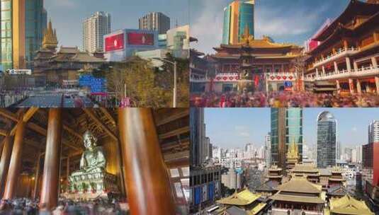 上海静安古寺风景视频高清在线视频素材下载