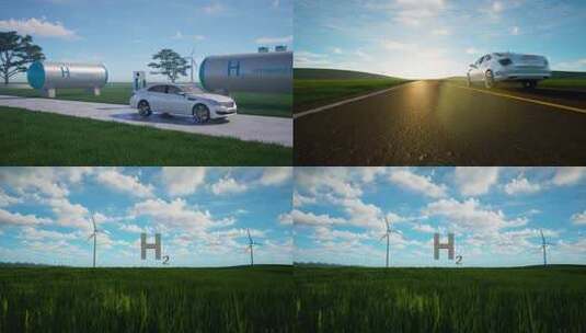 燃料汽车 碳达峰 低碳 双碳 智能制氢高清在线视频素材下载