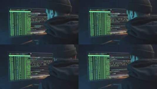 黑客破解  打代码 工程师 程序员高清在线视频素材下载