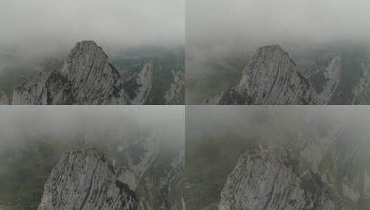 云雾缭绕的山脉航拍高清在线视频素材下载