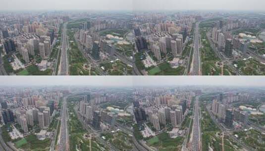 河南郑州城市交通航拍高清在线视频素材下载