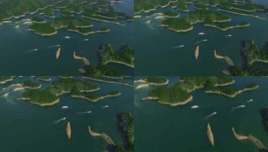 航拍千岛湖绝美景色高清在线视频素材下载