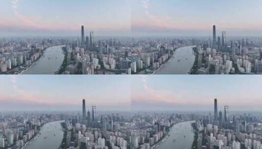 上海日出 上海夏天 陆家嘴 城市发展高清在线视频素材下载