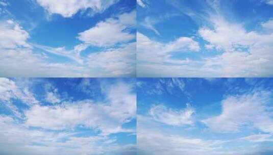 天空蓝天白云延时块状云朵多云薄云天气变化高清在线视频素材下载