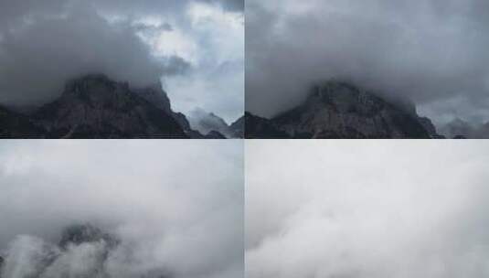 阿尔巴尼亚阿尔卑斯山山顶上的TIme Lapse雾高清在线视频素材下载