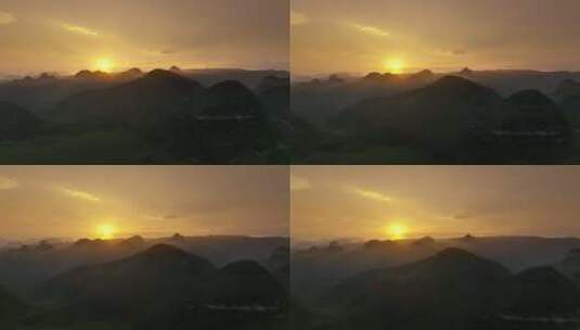 贵州阿西里西大草原日落航拍高清在线视频素材下载