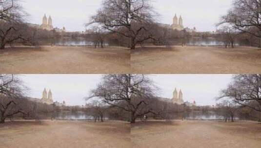美国纽约市中央公园的镜头，拍摄于冬季高清在线视频素材下载