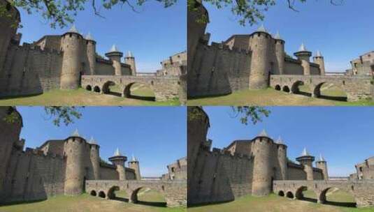 南法中世纪城堡内城高清在线视频素材下载