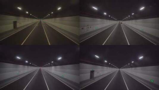 港湾广场海底隧道行车视角高清在线视频素材下载