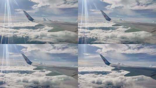 飞机在云层上飞行高清在线视频素材下载