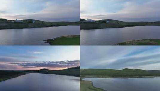 呼伦贝尔草原湖泊：宝勒高湖风光合集高清在线视频素材下载