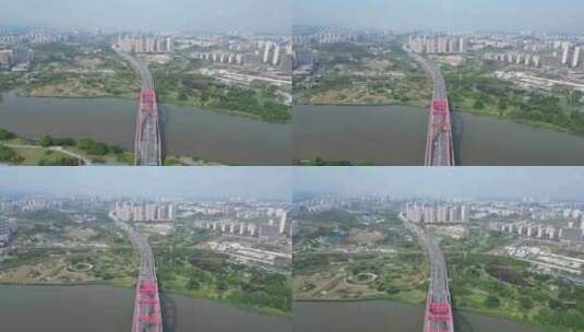 航拍江西赣州新世纪大桥高清在线视频素材下载