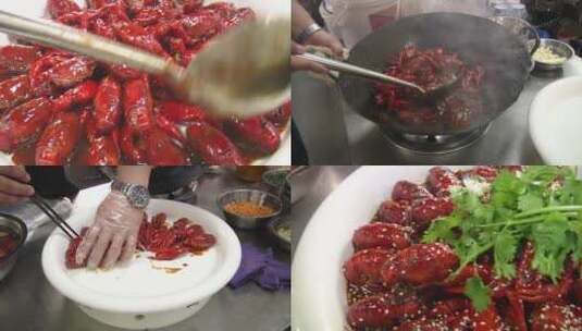 小龙虾 吃虾 烹饪高清在线视频素材下载