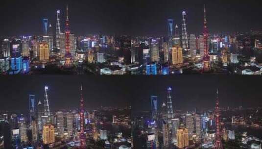 上海航拍夜景高清在线视频素材下载