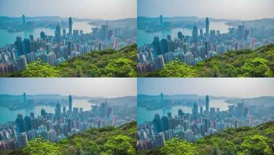 香港太平山日景延时_香港CBD_香港城市高清在线视频素材下载