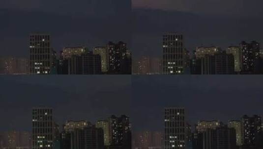 城市楼房天空电闪雷鸣1高清在线视频素材下载