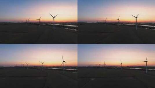 航拍风电场风力发电风车高清在线视频素材下载