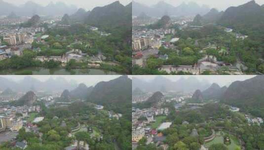 桂林刘三姐大观园4A景区航拍高清在线视频素材下载