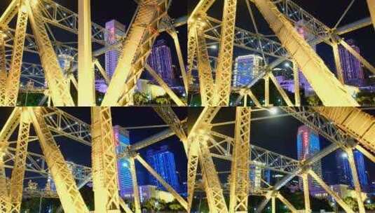 广州海珠桥夜景高清在线视频素材下载