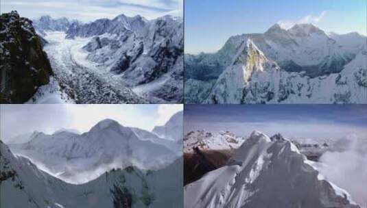 雪山山峰大自然风景高清在线视频素材下载