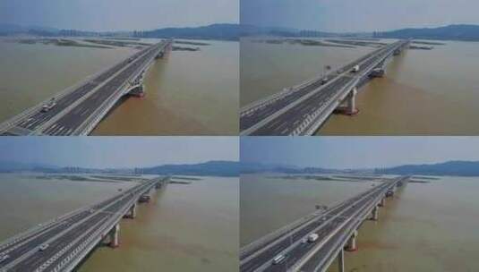 航拍福州道庆洲大桥高清在线视频素材下载